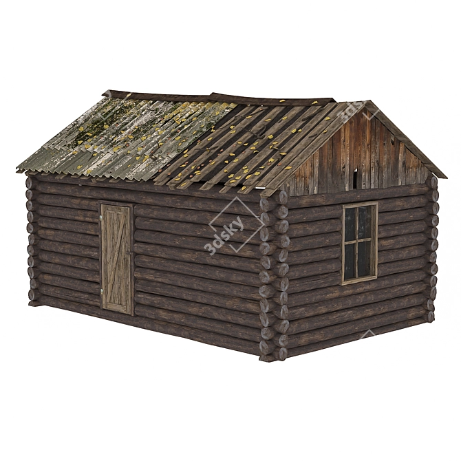 Forgotten Hunter's Forest Cabin 3D model image 1