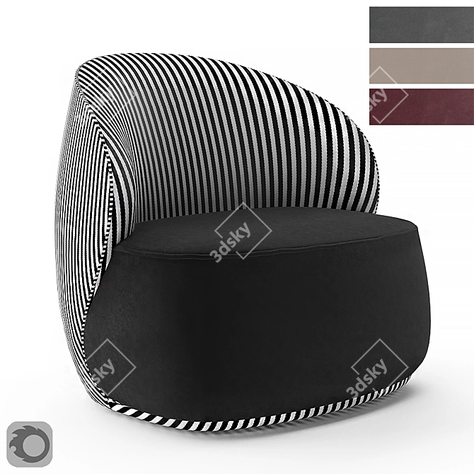 Sleek Pipe Lounge Chair 3D model image 1