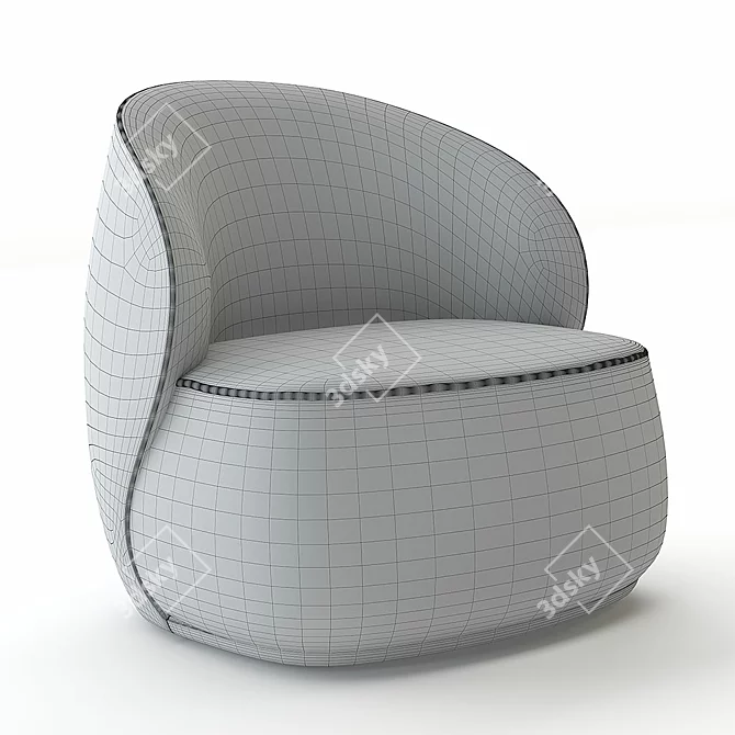 Sleek Pipe Lounge Chair 3D model image 3
