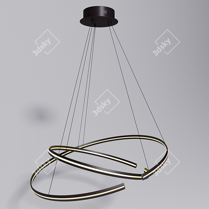 Modern Metal Pendant Lamp 3D model image 1