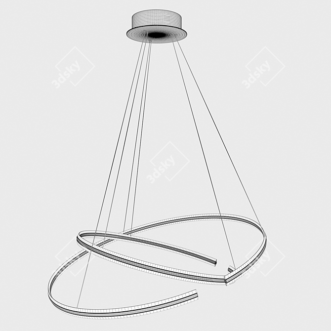Modern Metal Pendant Lamp 3D model image 2