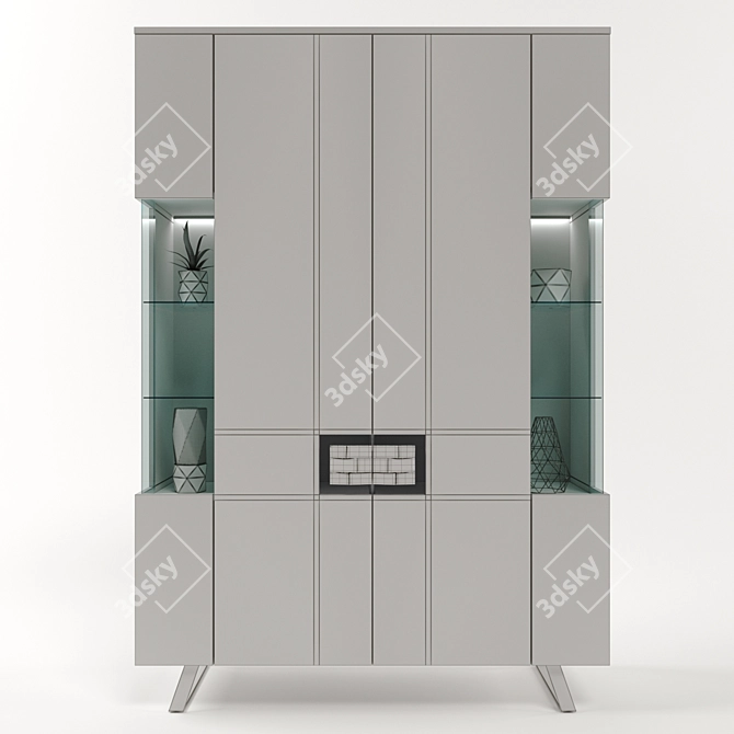 Bravos Collection Cupboard | 1350mm x 1950mm x 450mm 3D model image 3