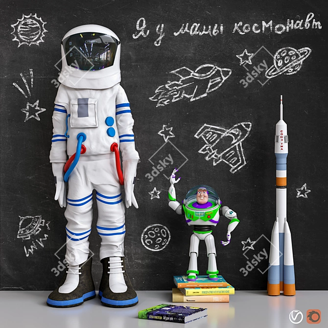 Cosmic Kids Room Set 3D model image 1