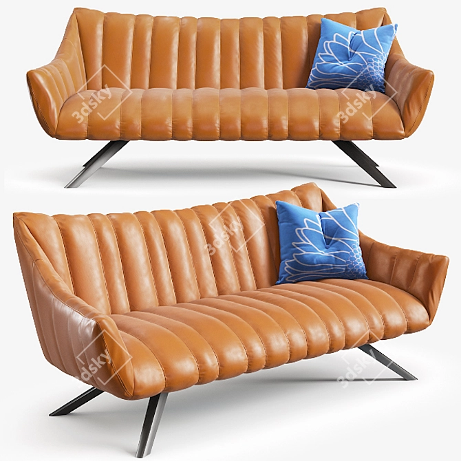 Elegant Relaxation: Freifrau Rubie Lounge Couch 3D model image 1