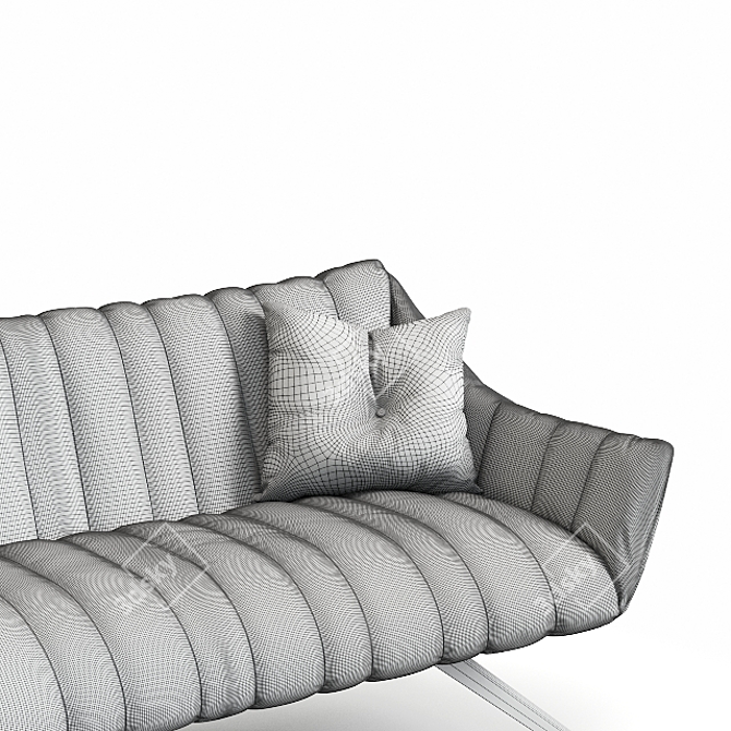 Elegant Relaxation: Freifrau Rubie Lounge Couch 3D model image 3