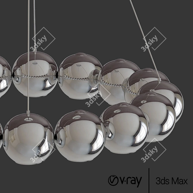 Elegant Pearla LED Pendant 3D model image 3