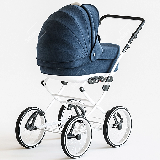 Santana Deluxe: Stylish and Spacious Baby Stroller 3D model image 2