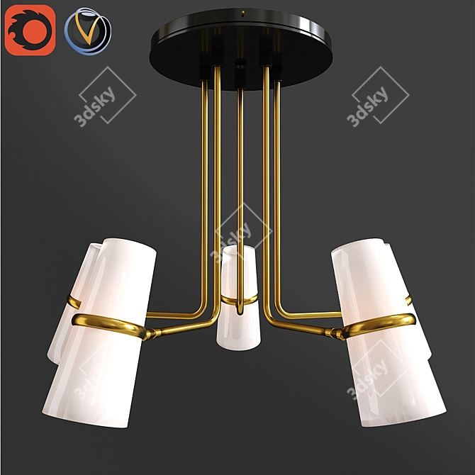 Modern Cedar & Moss Conifer Chandelier 3D model image 1