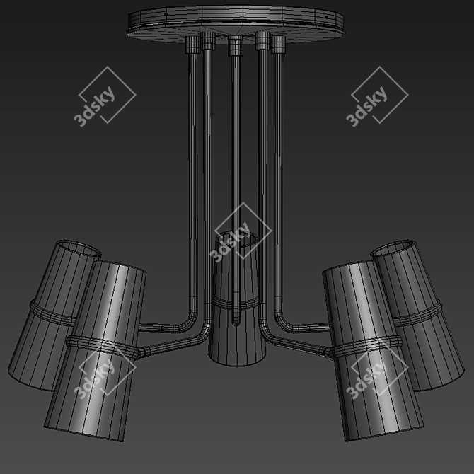 Modern Cedar & Moss Conifer Chandelier 3D model image 2