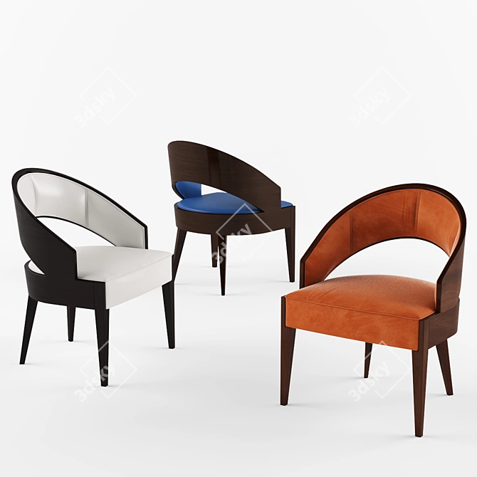 Selva Peggy Leather Chair 3D model image 1