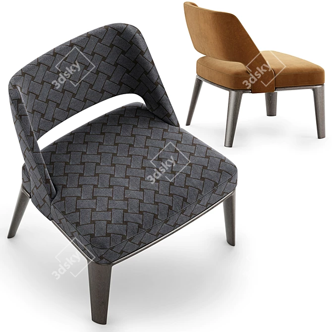 Elegant Minotti Owens Armchair 3D model image 2