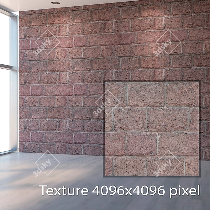 High-Resolution Granite Block Texture 3D model image 2