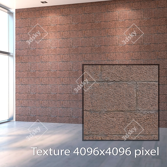 Seamless Stone Block Texture 3D model image 2