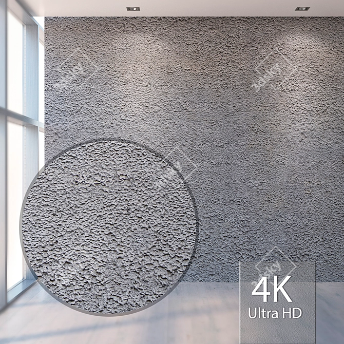 Authentic Seamless Rough Plaster 3D model image 1