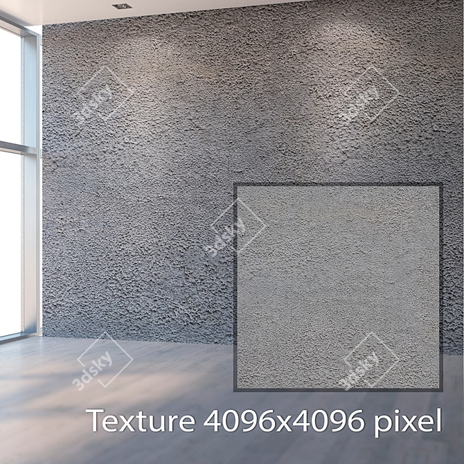 Authentic Seamless Rough Plaster 3D model image 2