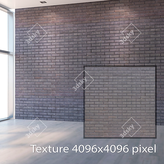 Seamless Brick Texture 3D model image 2