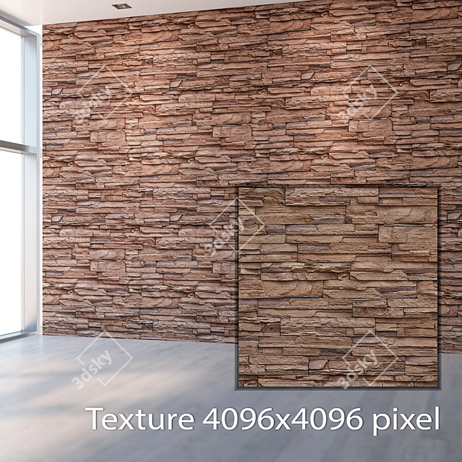 Seamless Natural Stone Texture 3D model image 2