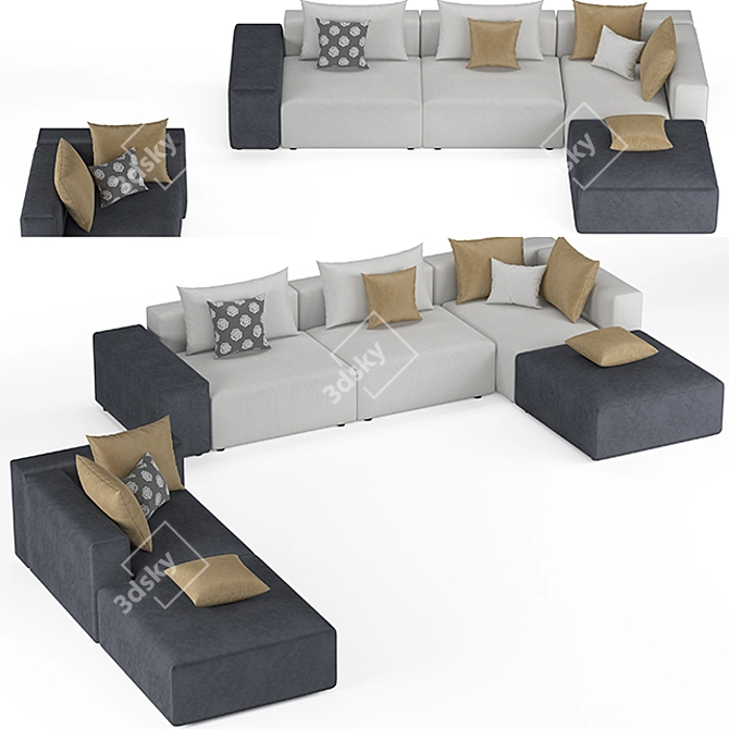 Luxury Italian Natuzzi Sofa 3D model image 2