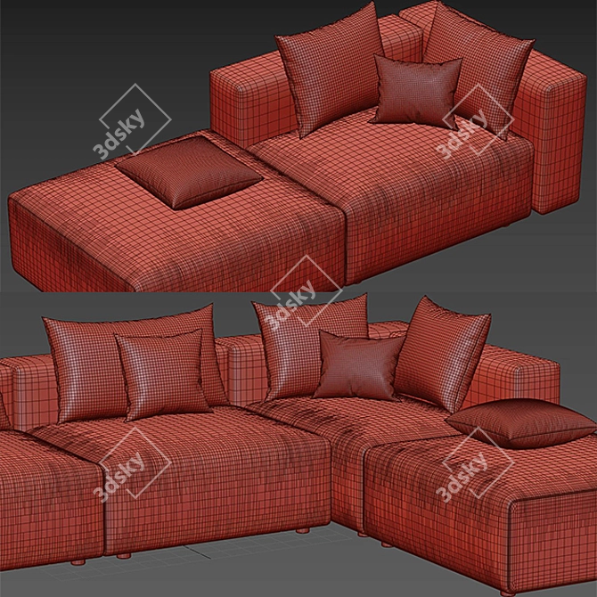 Luxury Italian Natuzzi Sofa 3D model image 3