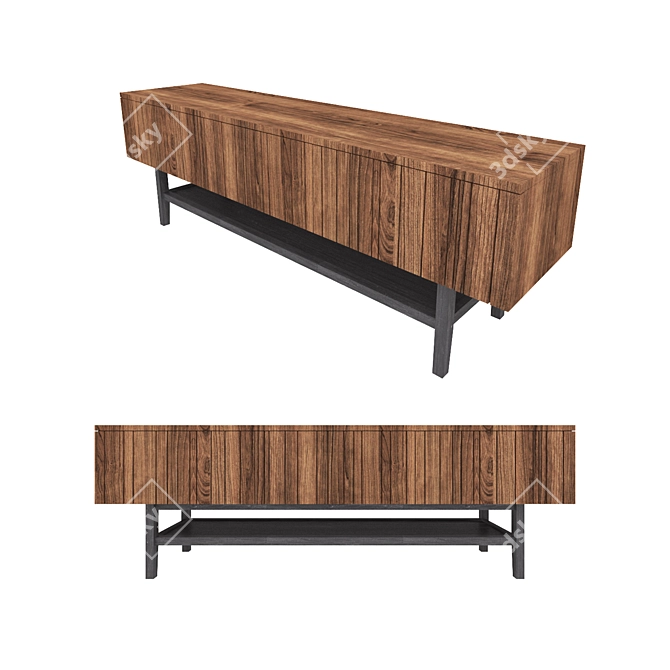 Modern Wood TV Console - 170cm 3D model image 1