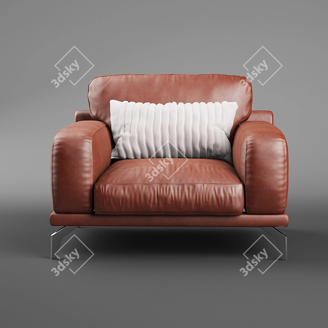 Luxury Peruna Leather Armchair 3D model image 1