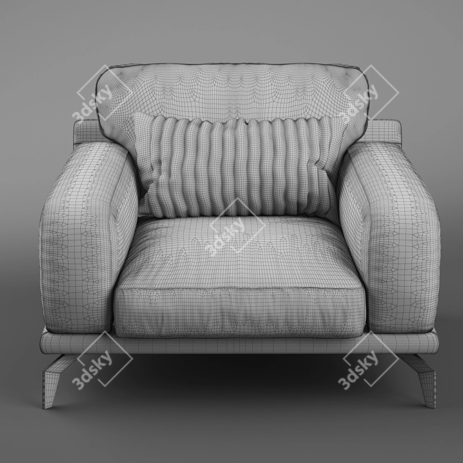 Luxury Peruna Leather Armchair 3D model image 3