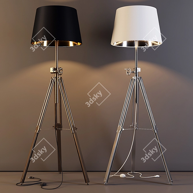 Zuma Line Seville Black & White Floor Lamp 3D model image 1