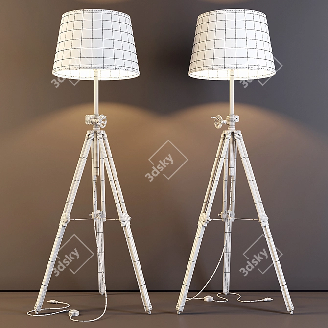 Zuma Line Seville Black & White Floor Lamp 3D model image 3