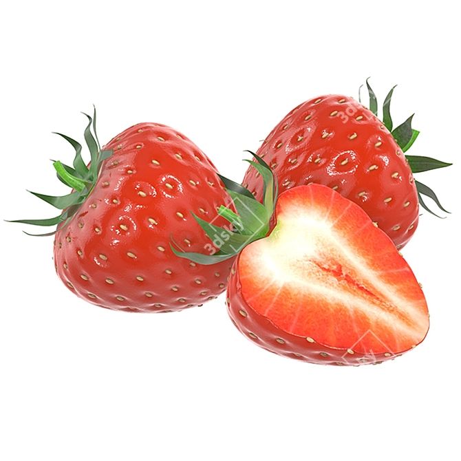 Polygon Strawberry Geometry Model 3D model image 1