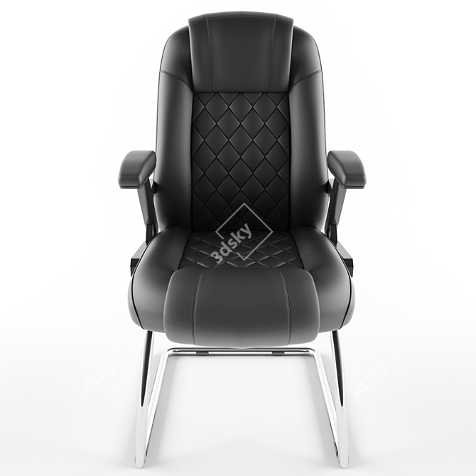 Sleek Leather Office Chair 3D model image 1