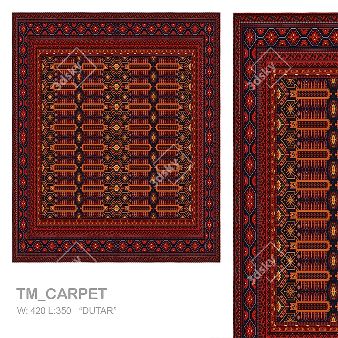 Vintage Persian-inspired TM Carpet 3D model image 1