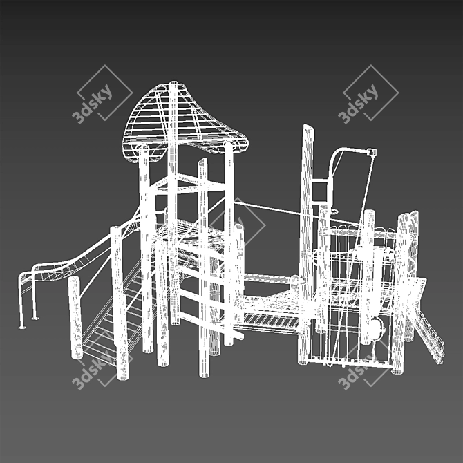 Kompan Tower with Slot: An Exciting Playtime Experience for Kids 3D model image 2