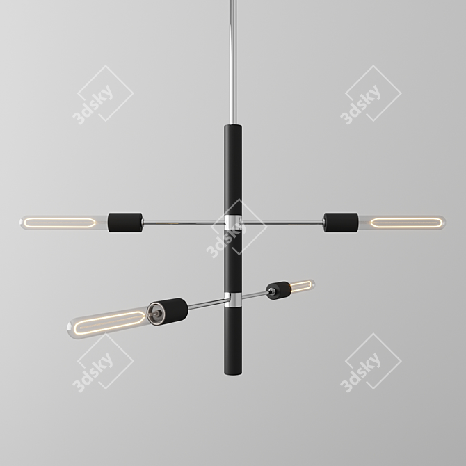 Mitzi Astrid Chandelier: Elegant Black Polished Nickel 3D model image 2