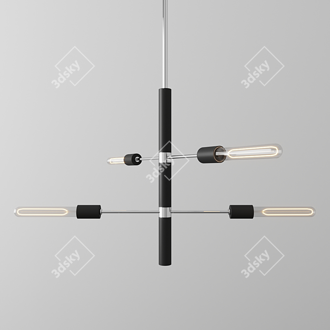 Mitzi Astrid Chandelier: Elegant Black Polished Nickel 3D model image 3