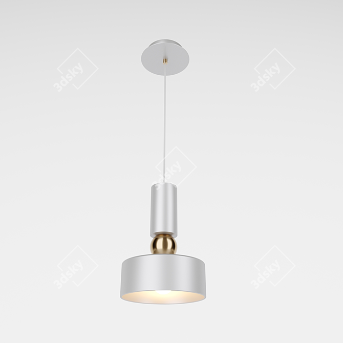 Modern Metal and Acrylic Pendant Light 3D model image 1