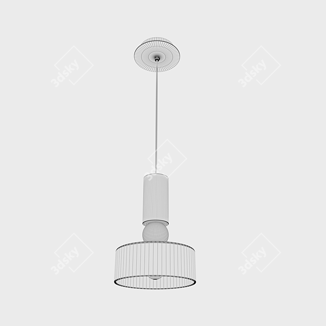 Modern Metal and Acrylic Pendant Light 3D model image 2