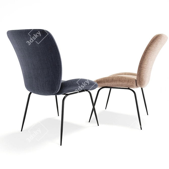Lilac Velvet Occasional Chair 3D model image 2