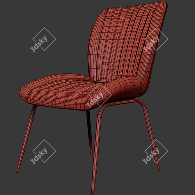 Lilac Velvet Occasional Chair 3D model image 3
