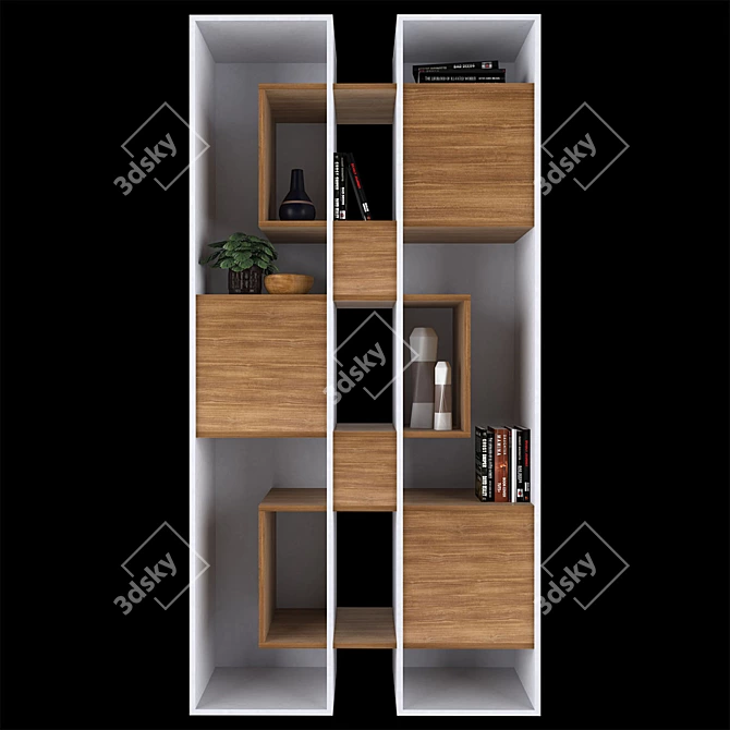 Modern Bookcase Abaco: Stylish Storage Solution 3D model image 1