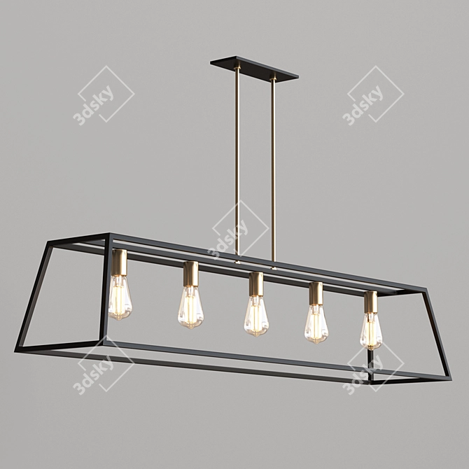 Minimalist Island Chandelier 3D model image 1