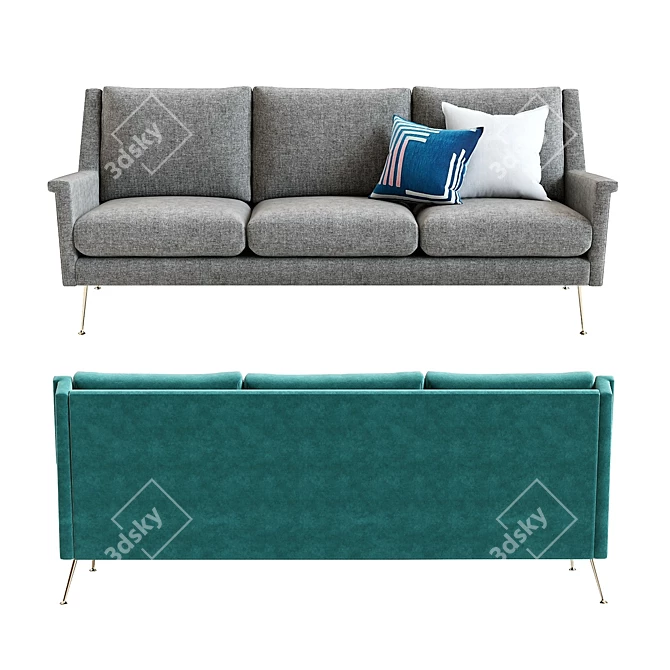 Mid-Century West Elm Carlo Sofa 3D model image 3