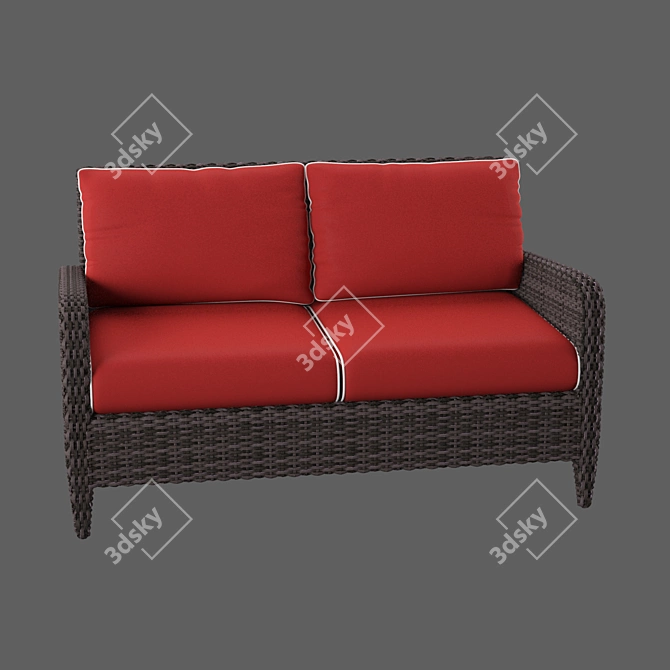 Elegant Velvet Sofa - Russian Translation 3D model image 2