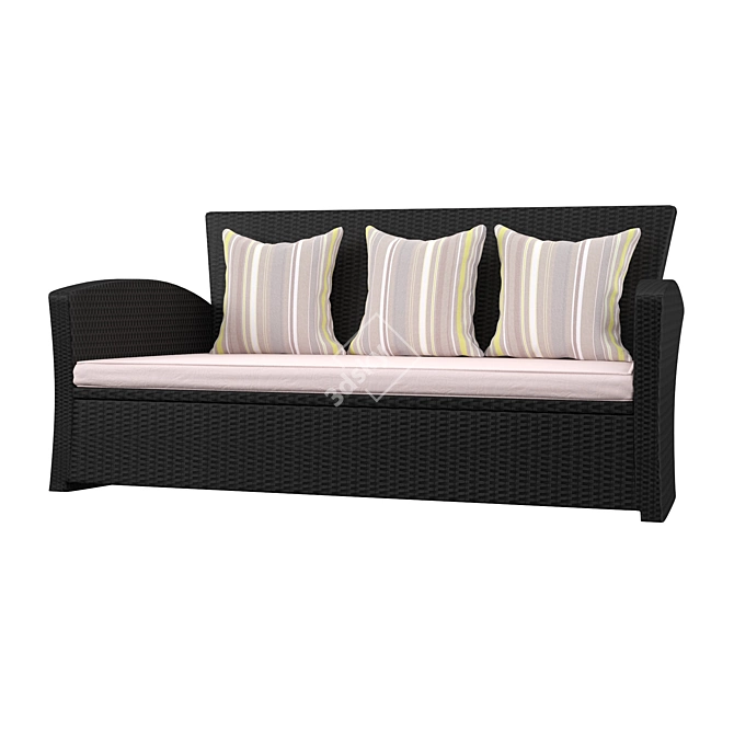 ComfortMax Velvet Sofa 3D model image 1