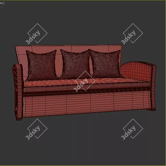 ComfortMax Velvet Sofa 3D model image 3