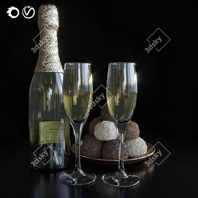 Delicious Food and Drinks 3D model image 2