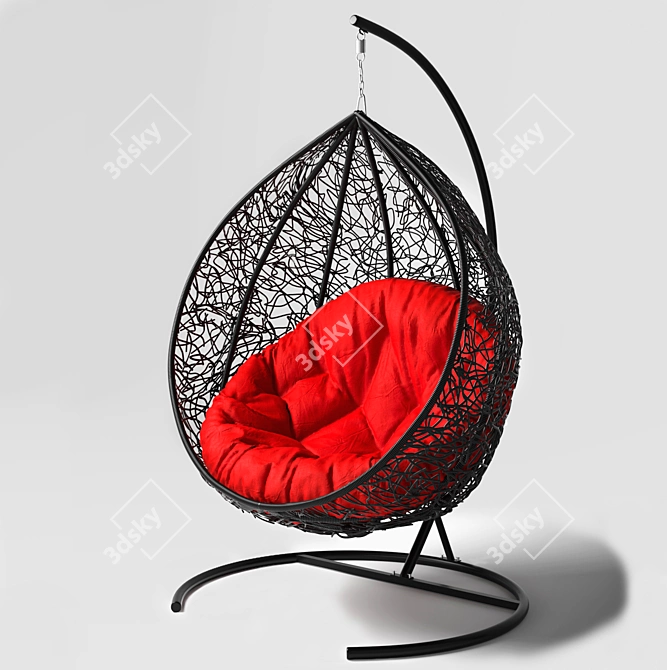 Swing Cocoon Hanging Chair: Comfy Relaxation in Style! 3D model image 1