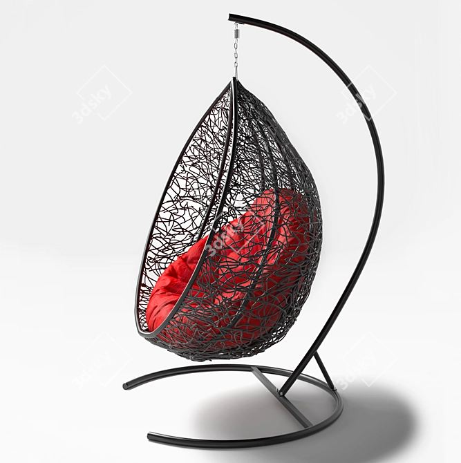 Swing Cocoon Hanging Chair: Comfy Relaxation in Style! 3D model image 2