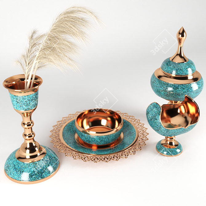 Firouzeh2 Persian Decorative Vases 3D model image 2