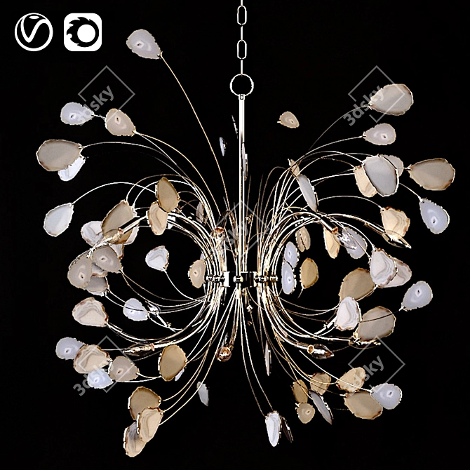 Fountain of Agate Blooms Chandelier 3D model image 1