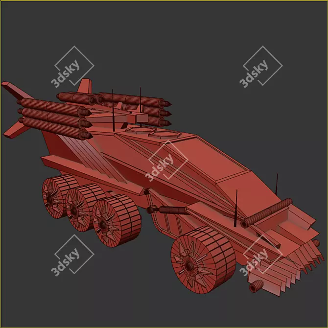 Futuristic Battle Vehicle 3D model image 3